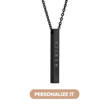 Printave™ Personalized Black 4-Sided Necklace