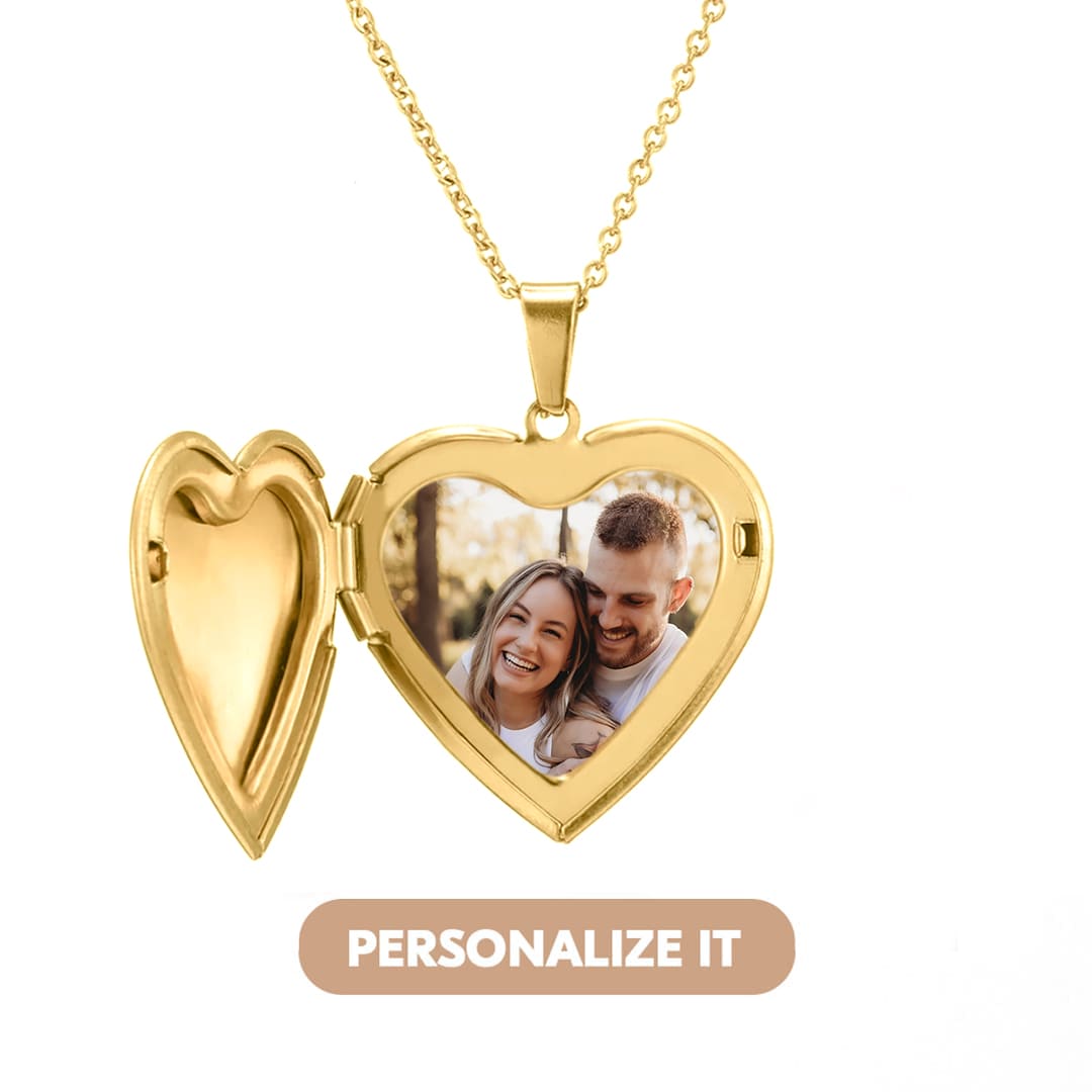 Personalized Heart Locket Necklace - Main Image
