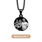Printave™ Personalized Round Black Necklace