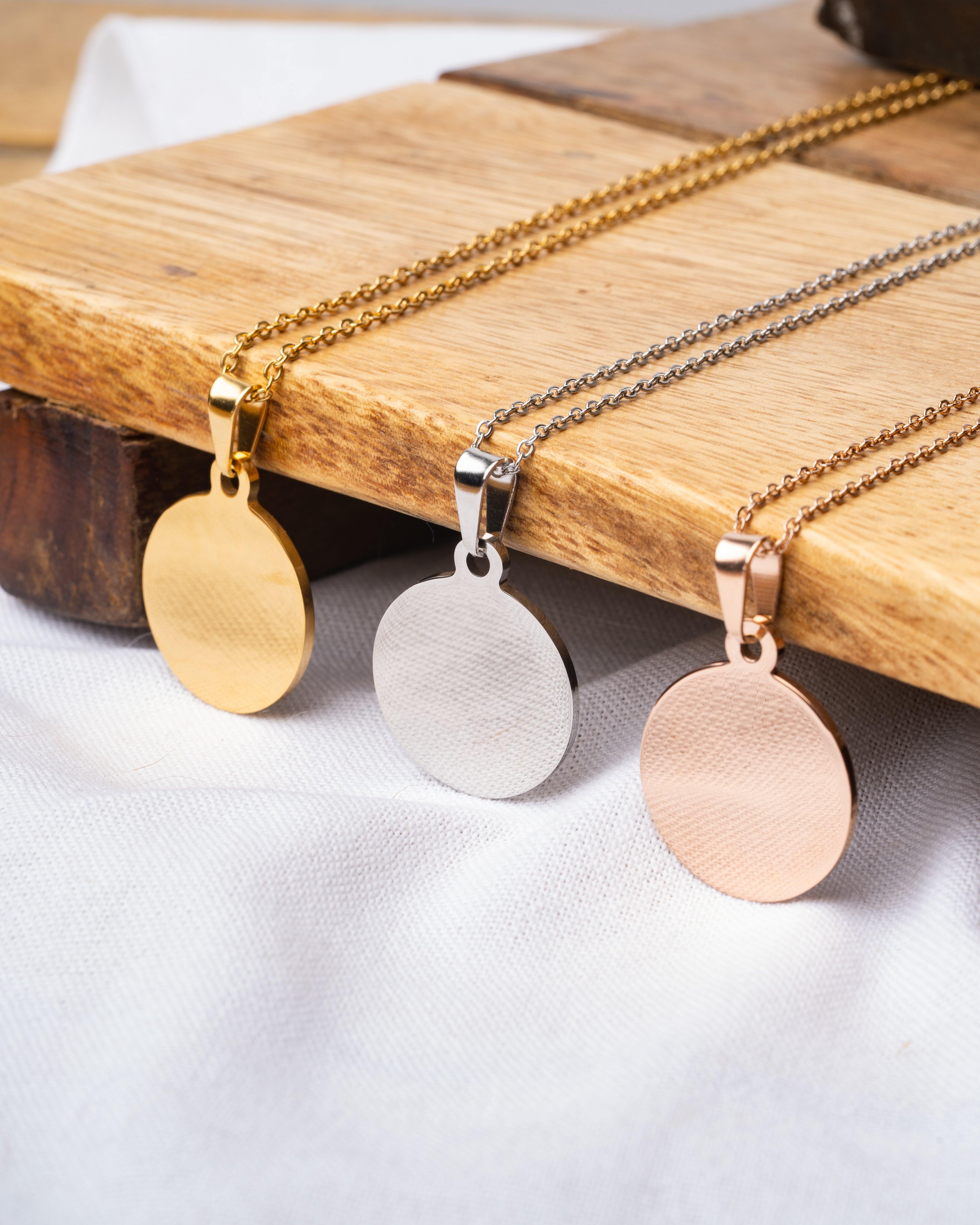 Personalized Disc Pendant Necklace - Printave: Print & Engrave Memories