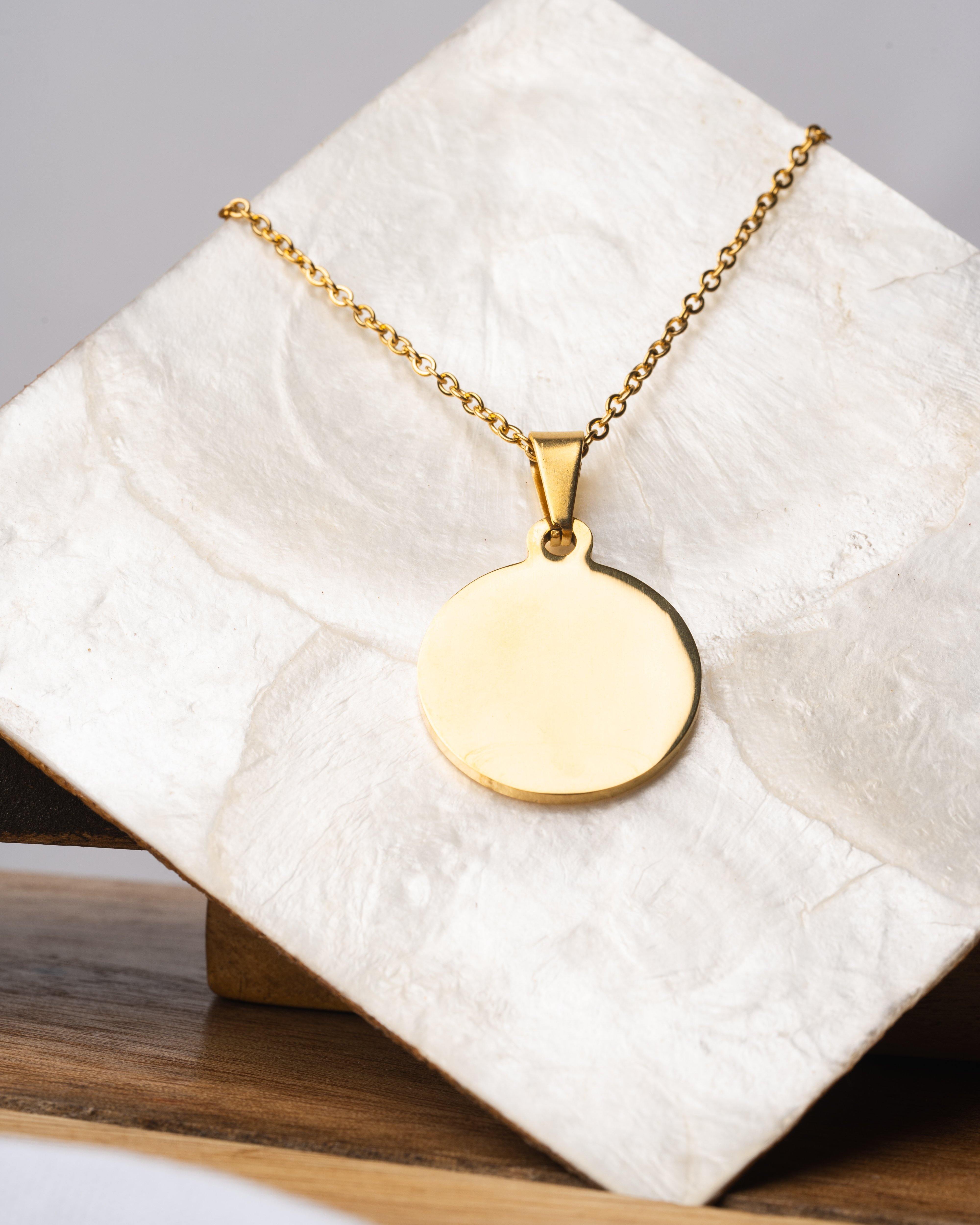 Personalized Disc Pendant Necklace - Printave: Print & Engrave Memories