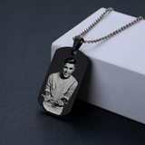 Printave™ Personalized Black Tag Necklace