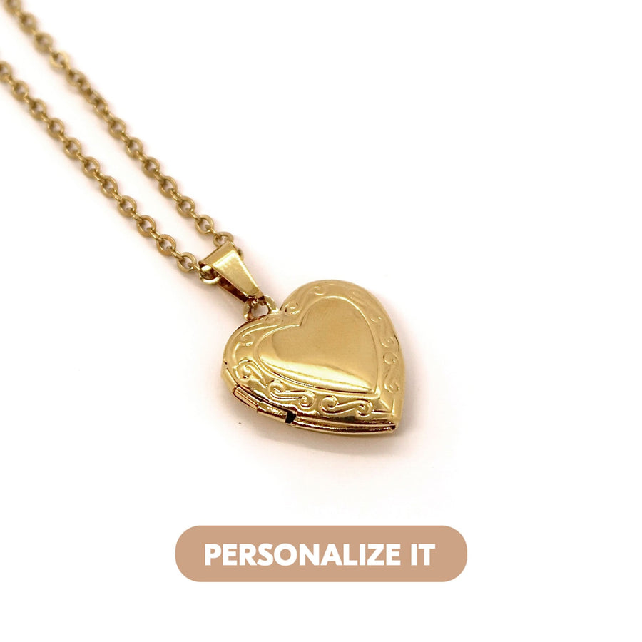 Personalized Heart Locket NecklaceN N N N Printave Memories